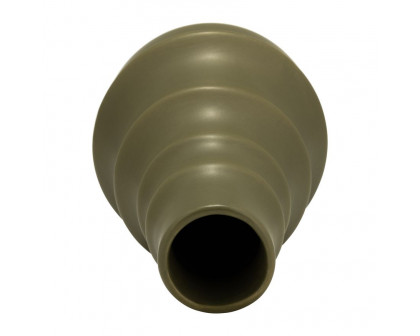 Sagebrook™ 11" Ceramic Ring Pattern Vase - Olive