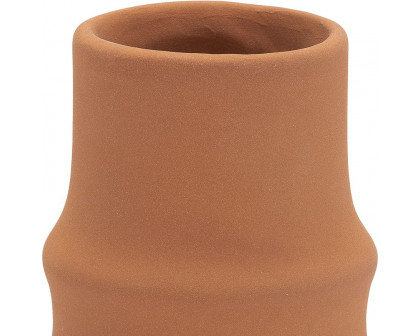 Sagebrook 11" Ceramic Ring Pattern Vase - Terracotta