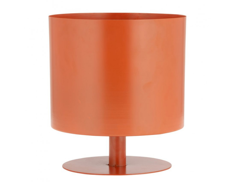 Sagebrook 10" Metal Flat Round Base Planter - Burnt Orange