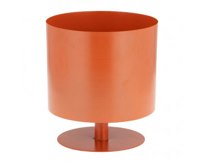 Sagebrook 10" Metal Flat Round Base Planter - Burnt Orange