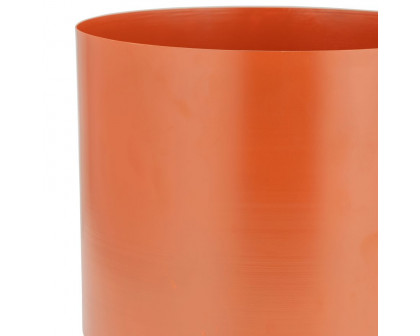 Sagebrook 10" Metal Flat Round Base Planter - Burnt Orange