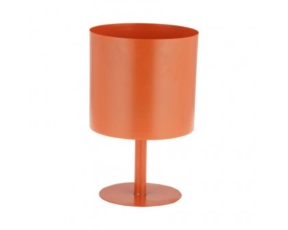 Sagebrook 8" Metal Flat Round Base Planter - Burnt Orange