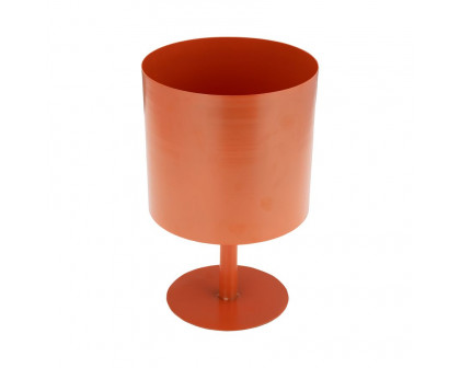 Sagebrook 8" Metal Flat Round Base Planter - Burnt Orange