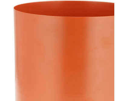 Sagebrook 8" Metal Flat Round Base Planter - Burnt Orange