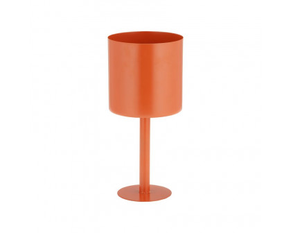 Sagebrook 6" Metal Flat Round Base Planter - Burnt Orange