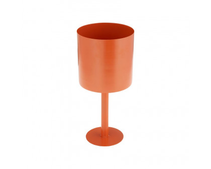 Sagebrook 6" Metal Flat Round Base Planter - Burnt Orange