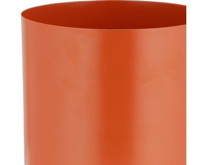 Sagebrook 6" Metal Flat Round Base Planter - Burnt Orange