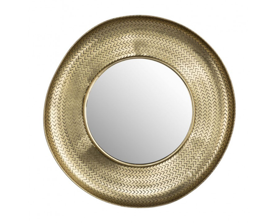 Sagebrook - Metal Bowl Pattern Mirror in Gold