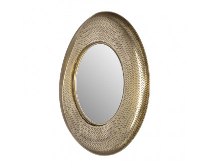 Sagebrook - Metal Bowl Pattern Mirror in Gold