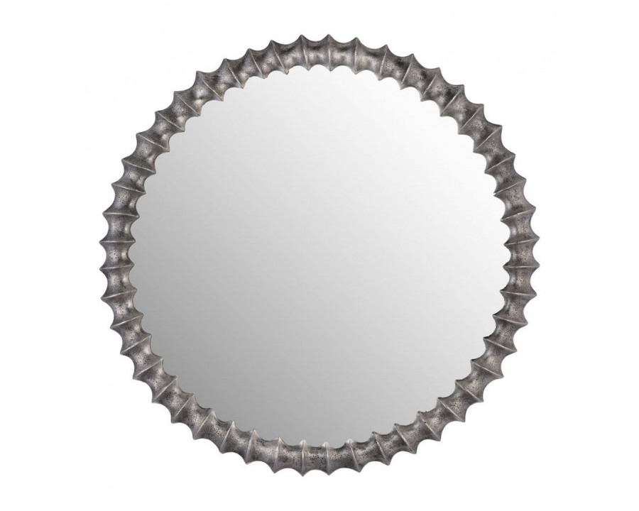 Sagebrook Metal Ring Texture Mirror - Brushed Nickel