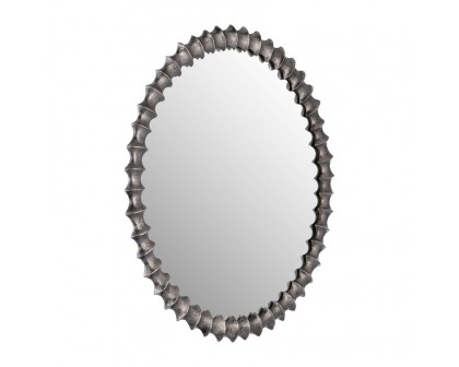 Sagebrook Metal Ring Texture Mirror - Brushed Nickel