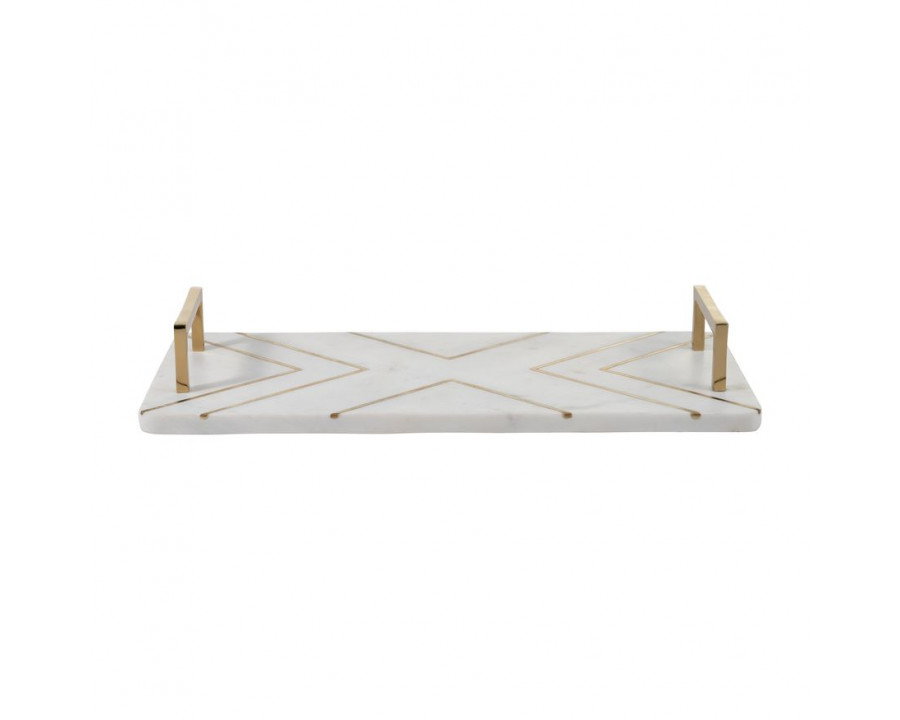 Sagebrook 2" Marble Tray With Handles