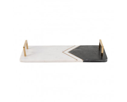 Sagebrook 2" Marble Tray With Handles