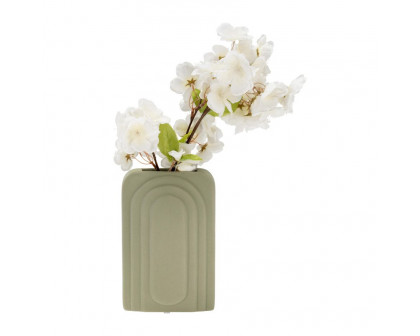 Sagebrook 7" Dolomite Rectangular Vase - Dark Sage