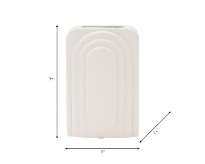 Sagebrook 7" Dolomite Rectangular Vase - White