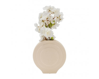 Sagebrook 7" Dolomite Round Vase - Cotton