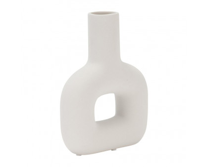 Sagebrook 8" Dol Open Cut Vase - White