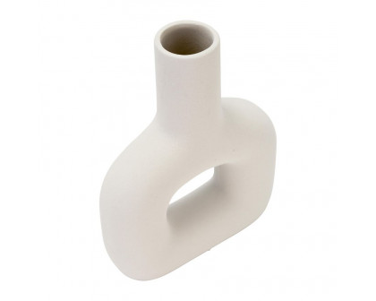 Sagebrook 8" Dol Open Cut Vase - White