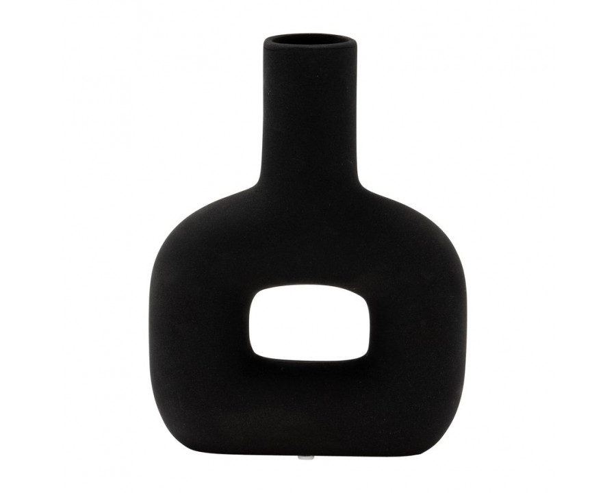 Sagebrook 8" Dol Open Cut Vase - Black