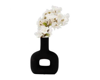 Sagebrook 8" Dol Open Cut Vase - Black