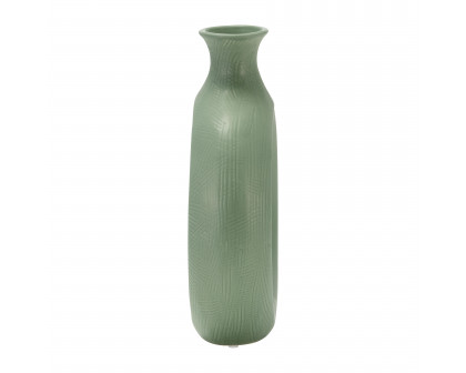 Sagebrook 10" Dolomite Open Cut Vase - Dark Sage