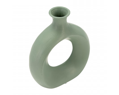 Sagebrook 10" Dolomite Open Cut Vase - Dark Sage