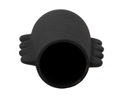 Sagebrook 7" Dol Eared Vase - Black