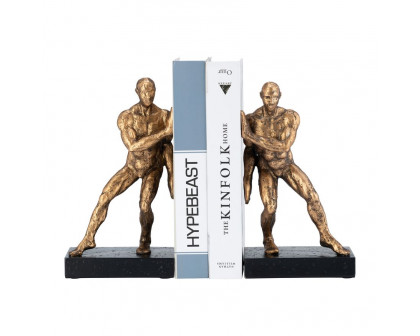 Sagebrook™ 10" Resin Push Wall Bookends (Set Of 2) - Bronze