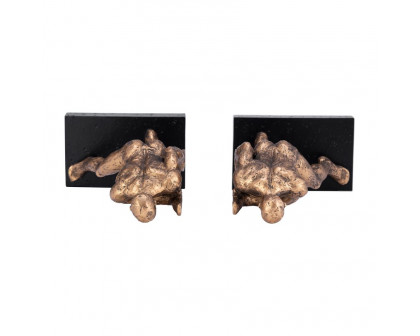 Sagebrook™ 10" Resin Push Wall Bookends (Set Of 2) - Bronze