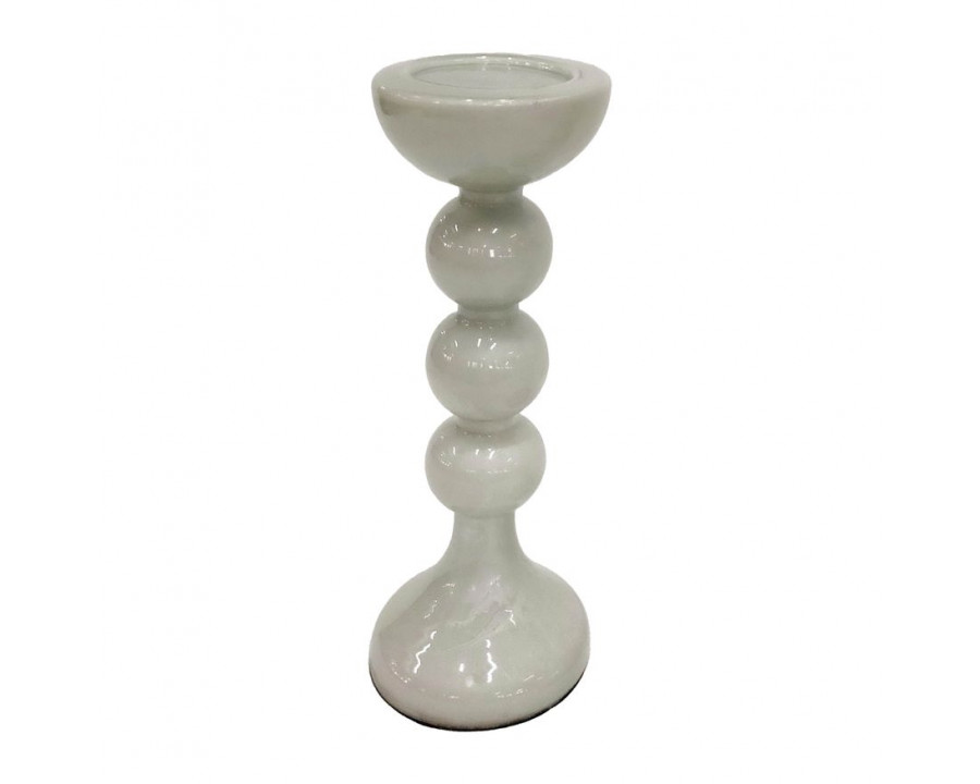 Sagebrook 13" Glass Bubbly Candle Holder - White