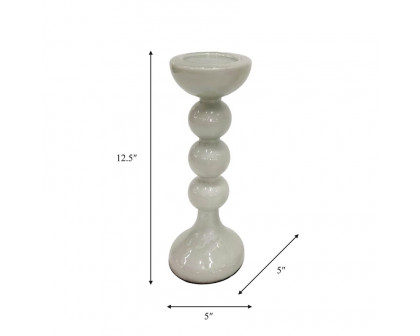 Sagebrook 13" Glass Bubbly Candle Holder - White