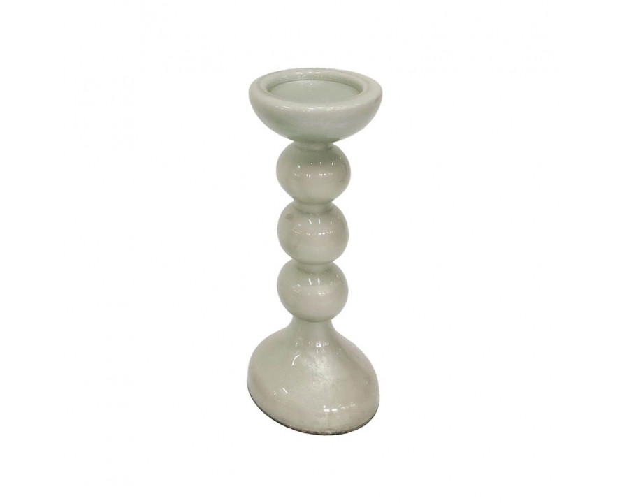 Sagebrook 15" Glass Bubbly Candle Holder - White