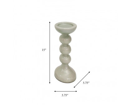 Sagebrook 15" Glass Bubbly Candle Holder - White