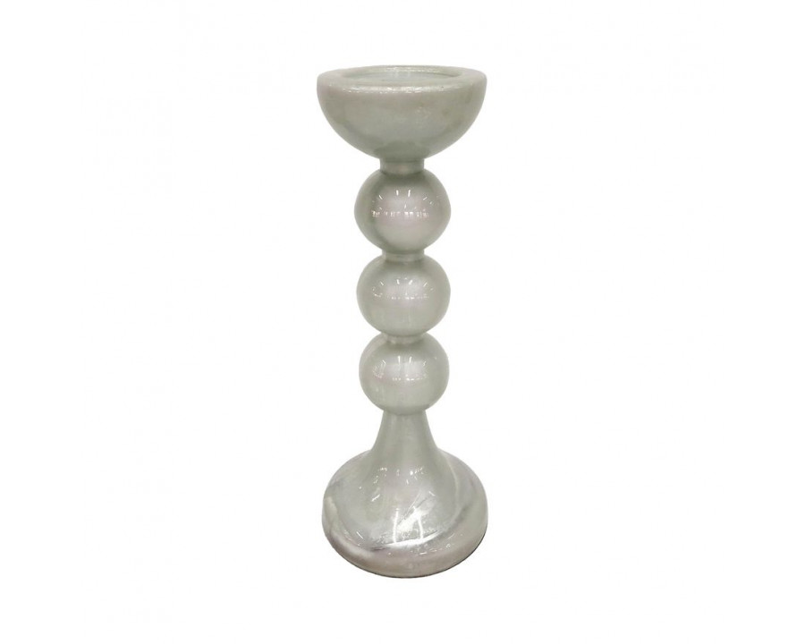 Sagebrook 18" Glass Bubbly Candle Holder - White