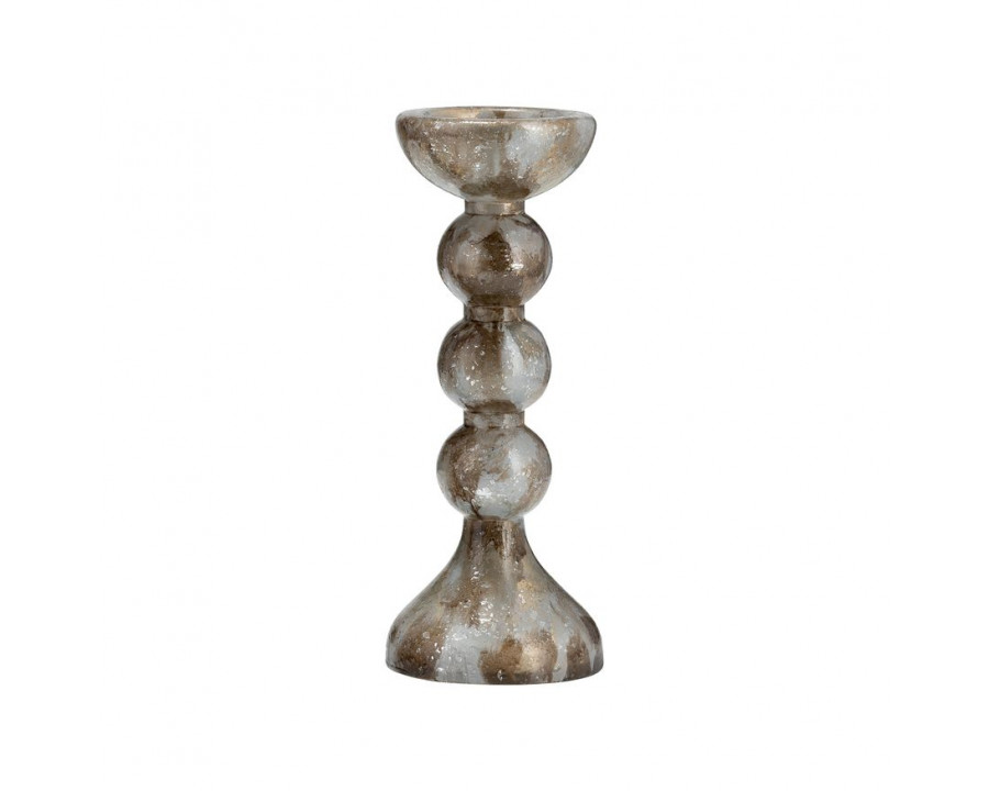 Sagebrook 13" Glass Bubbly Candle Holder - Brown