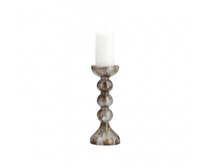 Sagebrook 13" Glass Bubbly Candle Holder - Brown