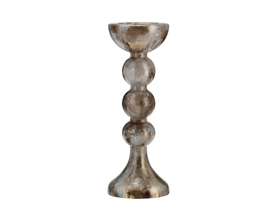 Sagebrook 15" Glass Bubbly Candle Holder - Brown