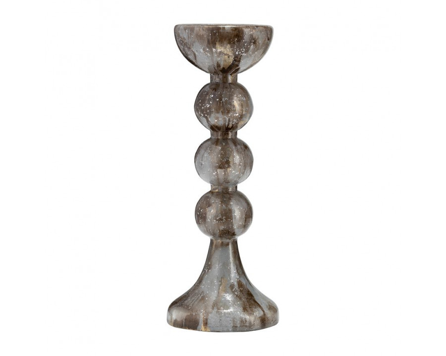 Sagebrook 18" Glass Bubbly Candle Holder - Brown