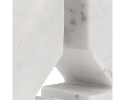 Sagebrook - 6" Marble Right Triangle Bookends (Set Of 2) in White