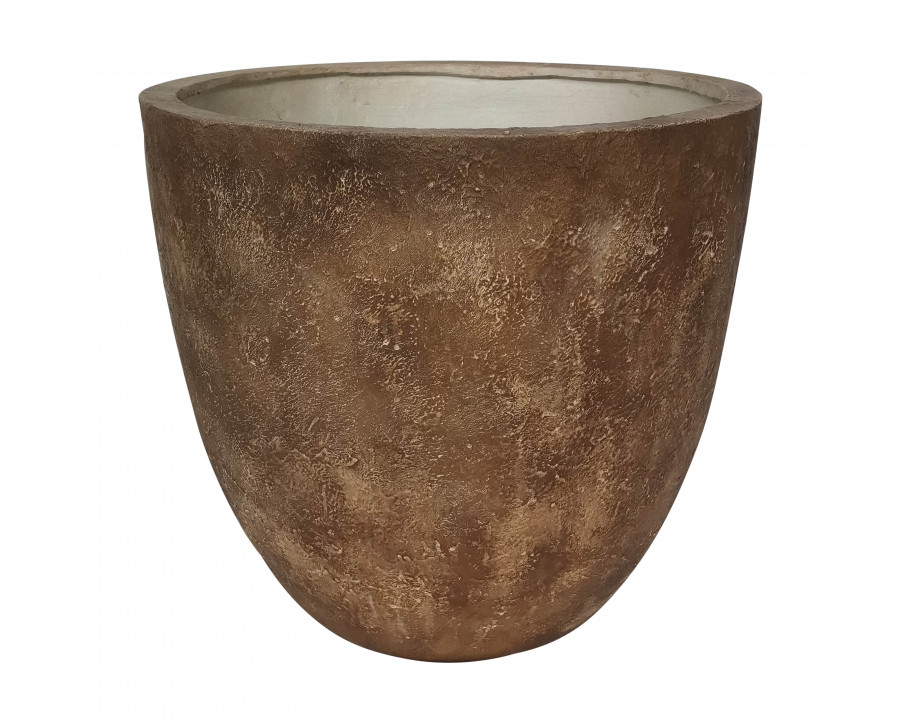 Sagebrook 24" Resin Convex Planter - Brown