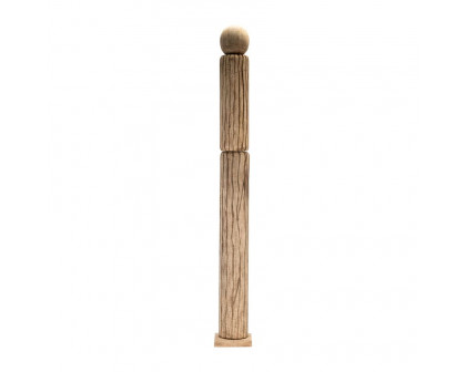 Sagebrook 60" Wood Totem Pillar - Brown