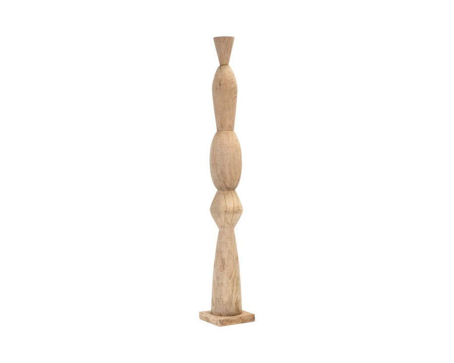 Sagebrook 48" Wood Totem Pillar - Brown