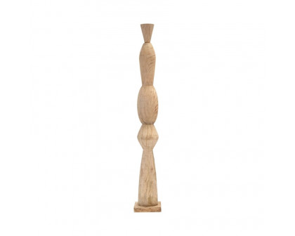 Sagebrook 48" Wood Totem Pillar - Brown