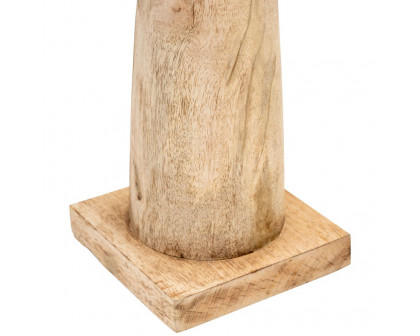 Sagebrook 48" Wood Totem Pillar - Brown