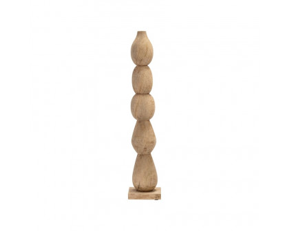 Sagebrook 36" Wood Totem Pillar - Brown