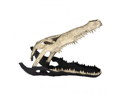 Sagebrook - 11" Metal Alligator Skull