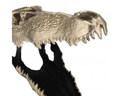 Sagebrook 16" Metal Alligator Skull - Gold/Black