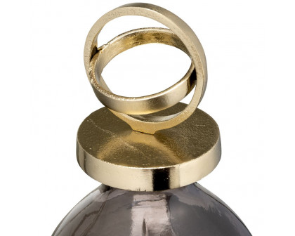 Sagebrook 22" Glass Bottle With Sphere Lid - White/Gold