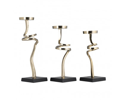 Sagebrook - 13"/15"/17" Metal Abstract Candle Pillar Holders (Set of 3)