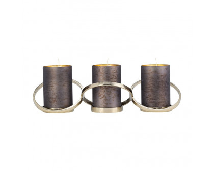 Sagebrook - 6" Metal Abstract Ring Candle Holder in Gold